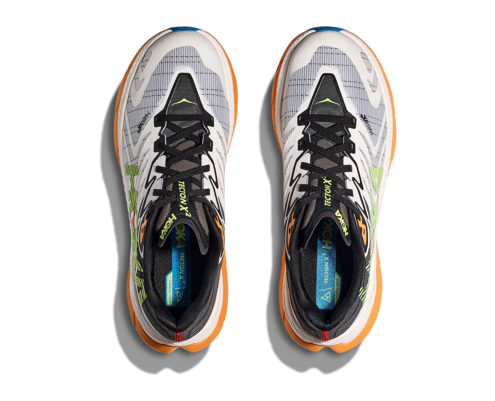 Hoka Men's TECTON X 2 WHITE / SOLAR FLARE