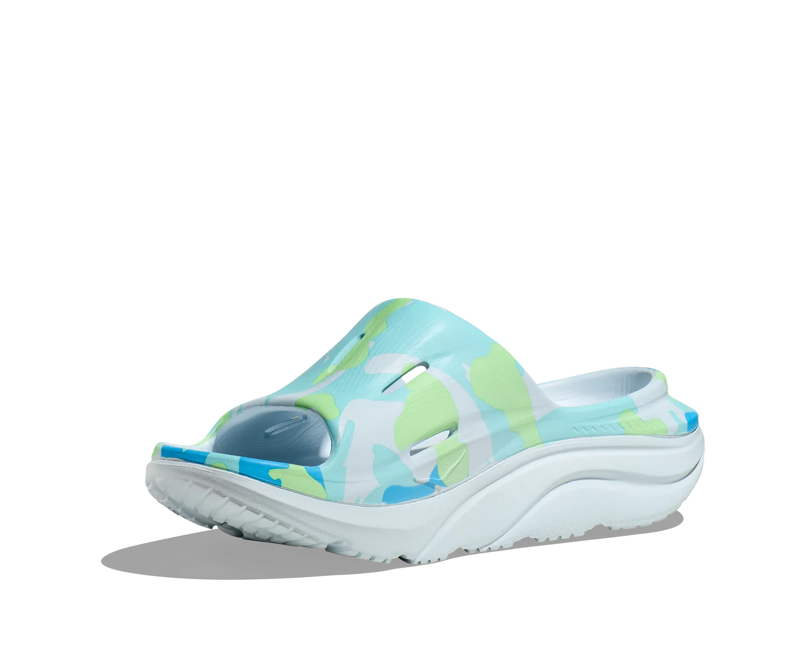 HOKA Men\'s U Ora Recovery Slide Sandals White Camo Blue Green NWT sz 13 Hoka U ORA SLIDE 3 CAMO ILLUSION / CLOUDLESS main image 4