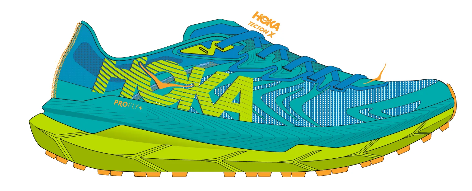 HOKA Tecton X 2 Ceramic Evening Primrose Trail Shoes 1134516-CEPR Men\'s Size 14 HOKA Tecton X 2 Ceramic Evening Primrose Trail Shoes 1134516  main image 2